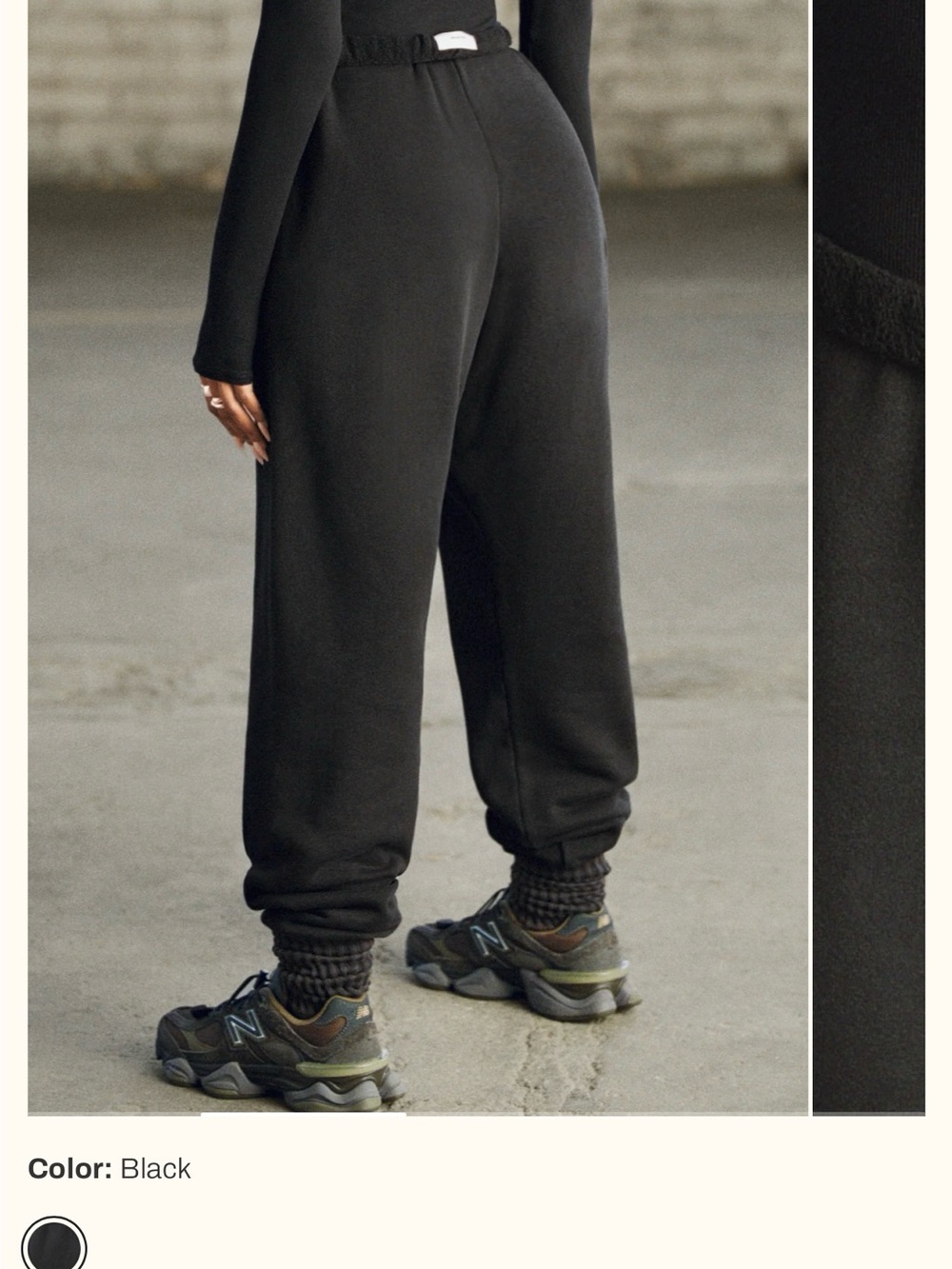 Joah Brown Black Terry Jogger Pants